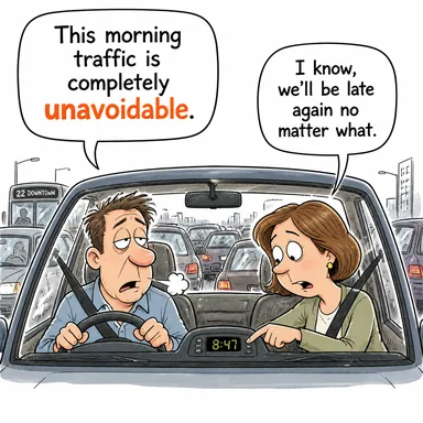 unavoidable (kaçınılmaz, zorunlu) karikatürü — diyalogla bağlam içinde öğren