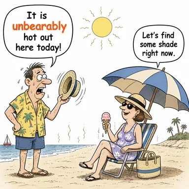 unbearably (dayanılmaz bir şekilde) karikatürü — diyalogla bağlam içinde öğren