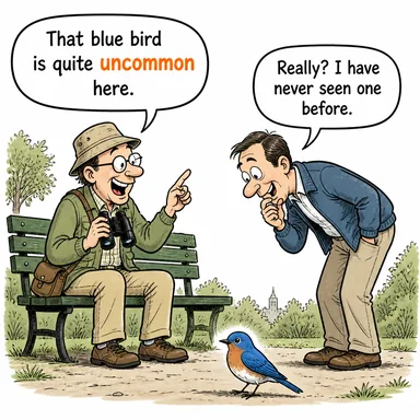 uncommon (nadir, alışılmadık, olağandışı) karikatürü — diyalogla bağlam içinde öğren