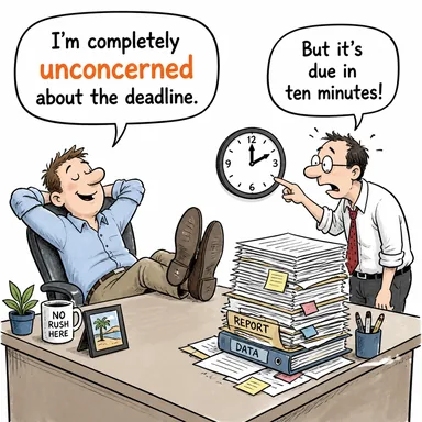 unconcerned (ilgisiz, kayıtsız, umursamaz) karikatürü — diyalogla bağlam içinde öğren