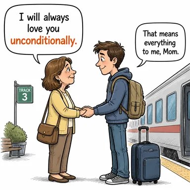 unconditionally (kayıtsız şartsız, koşulsuz olarak) karikatürü — diyalogla bağlam içinde öğren