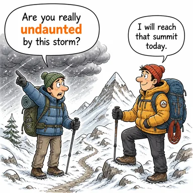 undaunted (yılmamış, korkusuz, cesur) karikatürü — diyalogla bağlam içinde öğren