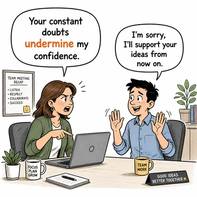 undermine (zayıflatmak, baltalamak, altını oymak) karikatürü — diyalogla bağlam içinde öğren