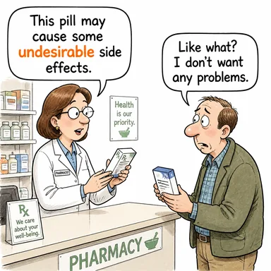 undesirable (istenmeyen, arzu edilmeyen, sakıncalı) karikatürü — diyalogla bağlam içinde öğren