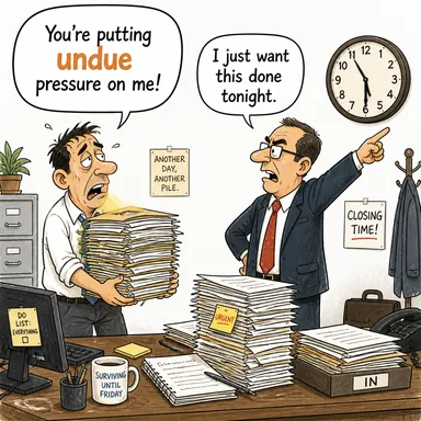 undue (aşırı, gereksiz, yersiz, haksız) karikatürü — diyalogla bağlam içinde öğren