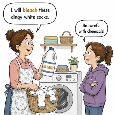 bleach (beyazlatmak, ağartmak) karikatürü — diyalogla bağlam içinde öğren