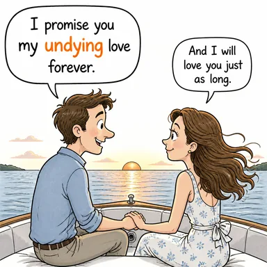 undying (ölümsüz, ebedi, bitmez tükenmez) karikatürü — diyalogla bağlam içinde öğren