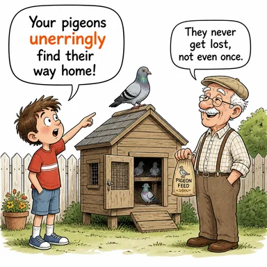 unerringly (şaşmaz bir şekilde, hatasızca) karikatürü — diyalogla bağlam içinde öğren