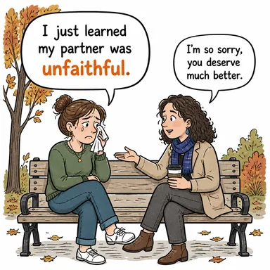unfaithful (sadakatsiz, vefasız) karikatürü — diyalogla bağlam içinde öğren