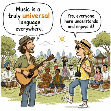 universal (evrensel, genel) karikatürü — diyalogla bağlam içinde öğren