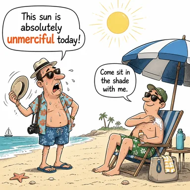 unmerciful (acımasız, merhametsiz) karikatürü — diyalogla bağlam içinde öğren