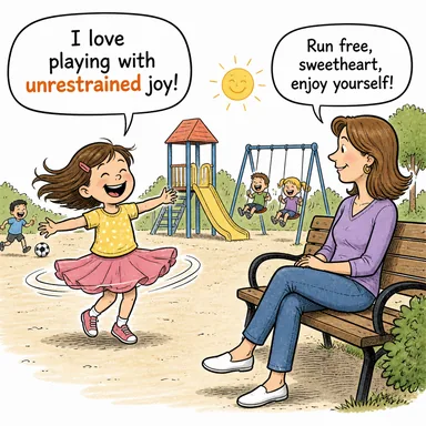 unrestrained (dizginlenemeyen, kontrolsüz, serbest) karikatürü — diyalogla bağlam içinde öğren