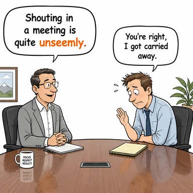 unseemly (yakışıksız, uygunsuz, göze hoş gelmeyen) karikatürü — diyalogla bağlam içinde öğren