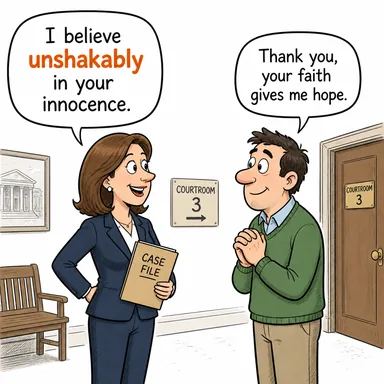 unshakably (sarsılmaz bir şekilde, kesin olarak) karikatürü — diyalogla bağlam içinde öğren