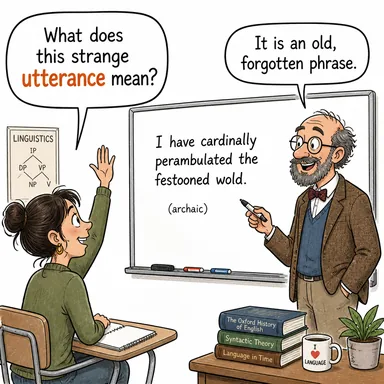 utterance (ifade, söz, söylem, telaffuz) karikatürü — diyalogla bağlam içinde öğren