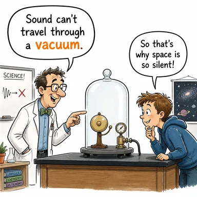vacuum (boşluk, vakum, havasız ortam) karikatürü — diyalogla bağlam içinde öğren