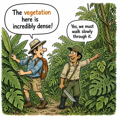 vegetation (bitki örtüsü) karikatürü — diyalogla bağlam içinde öğren