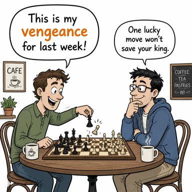 vengeance (intikam, öç) karikatürü — diyalogla bağlam içinde öğren