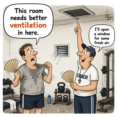 ventilation (havalandırma) karikatürü — diyalogla bağlam içinde öğren