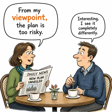 viewpoint (bakış açısı, görüş noktası) karikatürü — diyalogla bağlam içinde öğren