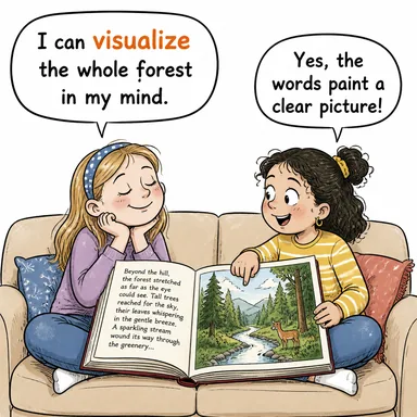 visualize (gözünde canlandırmak, hayal etmek) karikatürü — diyalogla bağlam içinde öğren
