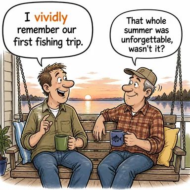vividly (canlı bir şekilde, net olarak) karikatürü — diyalogla bağlam içinde öğren