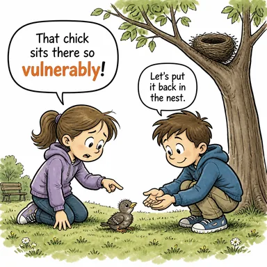 vulnerably (savunmasızca) karikatürü — diyalogla bağlam içinde öğren