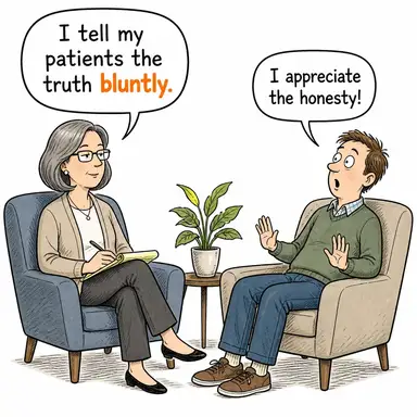 bluntly (açıkça, lafını sakınmadan, kabaca) karikatürü — diyalogla bağlam içinde öğren