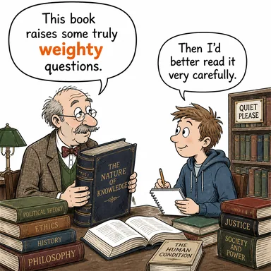 weighty (ağır, önemli, ciddi) karikatürü — diyalogla bağlam içinde öğren