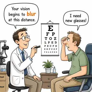 blur (bulanıklaşmak, netliğini bozmak; (isim) bulanıklık) karikatürü — diyalogla bağlam içinde öğren