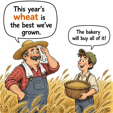 wheat (buğday) karikatürü — diyalogla bağlam içinde öğren