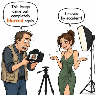 blurred (bulanık, net olmayan) karikatürü — diyalogla bağlam içinde öğren