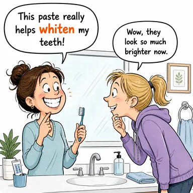 whiten (beyazlatmak, ağartmak) karikatürü — diyalogla bağlam içinde öğren
