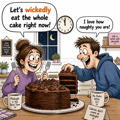 wickedly (haince, kötü bir şekilde) karikatürü — diyalogla bağlam içinde öğren