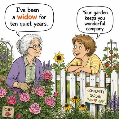 widow (dul kadın) karikatürü — diyalogla bağlam içinde öğren