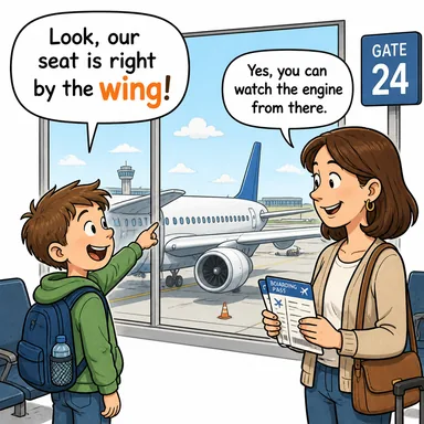 wing (kanat, (bina) ek bölüm, (siyasi) kanat) karikatürü — diyalogla bağlam içinde öğren
