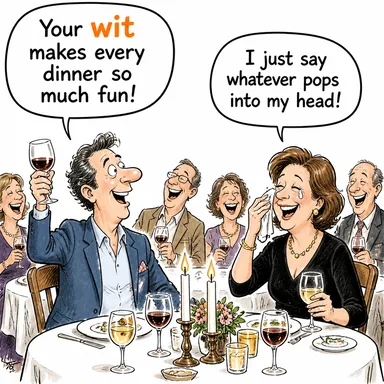 wit (ince zeka, nüktedanlık, akıl) karikatürü — diyalogla bağlam içinde öğren
