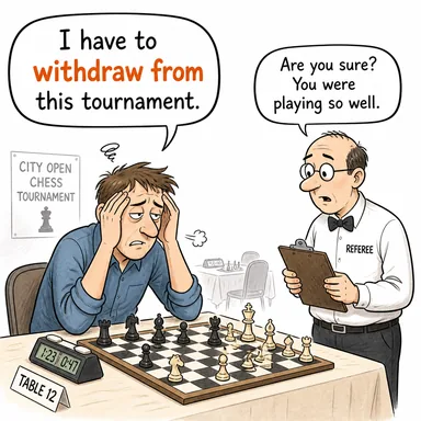 withdraw from (çekilmek (bir yerden/anlaşmadan), ayrılmak) karikatürü — diyalogla bağlam içinde öğren