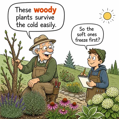 woody (ağaçlı, odunsu) karikatürü — diyalogla bağlam içinde öğren