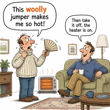 woolly (yünlü, (düşünce vb.) bulanık/belirsiz) karikatürü — diyalogla bağlam içinde öğren