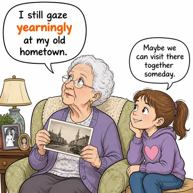 yearningly (özlemle, hasretle) karikatürü — diyalogla bağlam içinde öğren