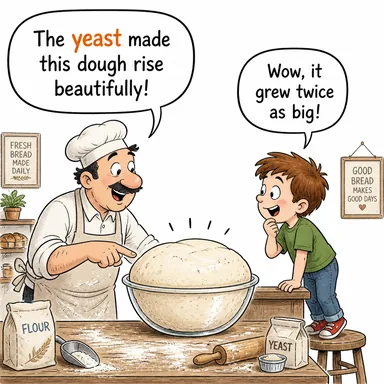 yeast (maya) karikatürü — diyalogla bağlam içinde öğren