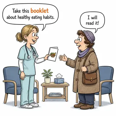 booklet (kitapçık, broşür) karikatürü — diyalogla bağlam içinde öğren
