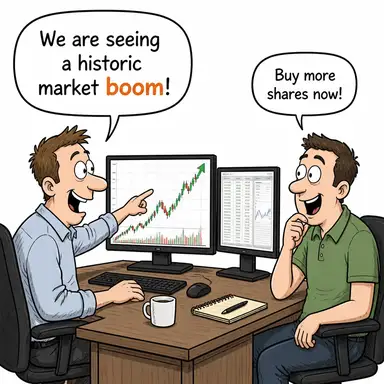 boom (patlama (ekonomi/nüfus), ani artış) karikatürü — diyalogla bağlam içinde öğren