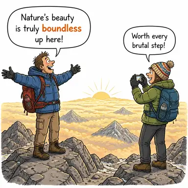 boundless (sınırsız, uçsuz bucaksız) karikatürü — diyalogla bağlam içinde öğren