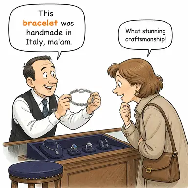 bracelet (bilezik, bileklik) karikatürü — diyalogla bağlam içinde öğren