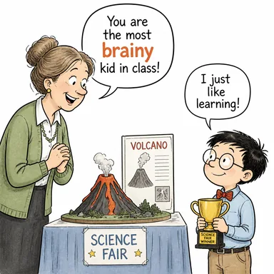 brainy (zeki, akıllı) karikatürü — diyalogla bağlam içinde öğren