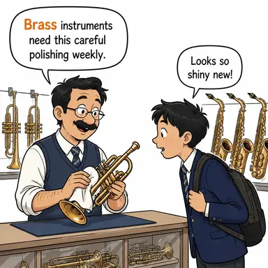 brass (pirinç (metal); üst düzey yetkililer (argo)) karikatürü — diyalogla bağlam içinde öğren