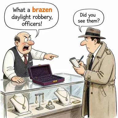 brazen (utanmaz, yüzsüz, küstah) karikatürü — diyalogla bağlam içinde öğren