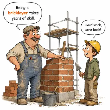 bricklayer (duvar ustası) karikatürü — diyalogla bağlam içinde öğren